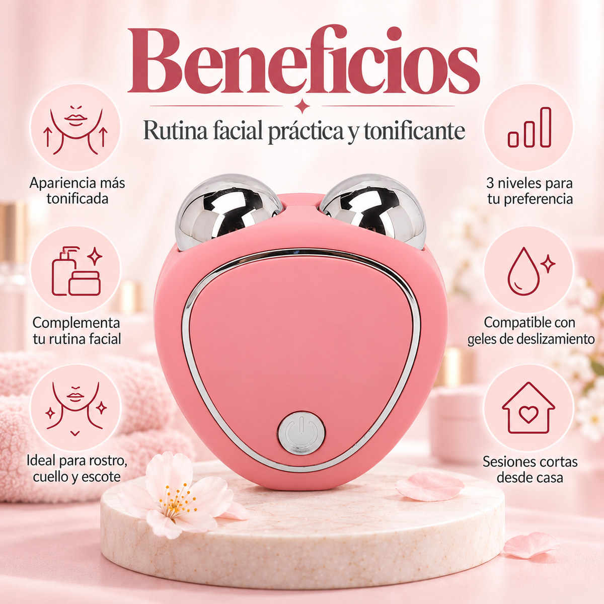 Masajeador Facial con Microcorriente USB – 3 Intensidades