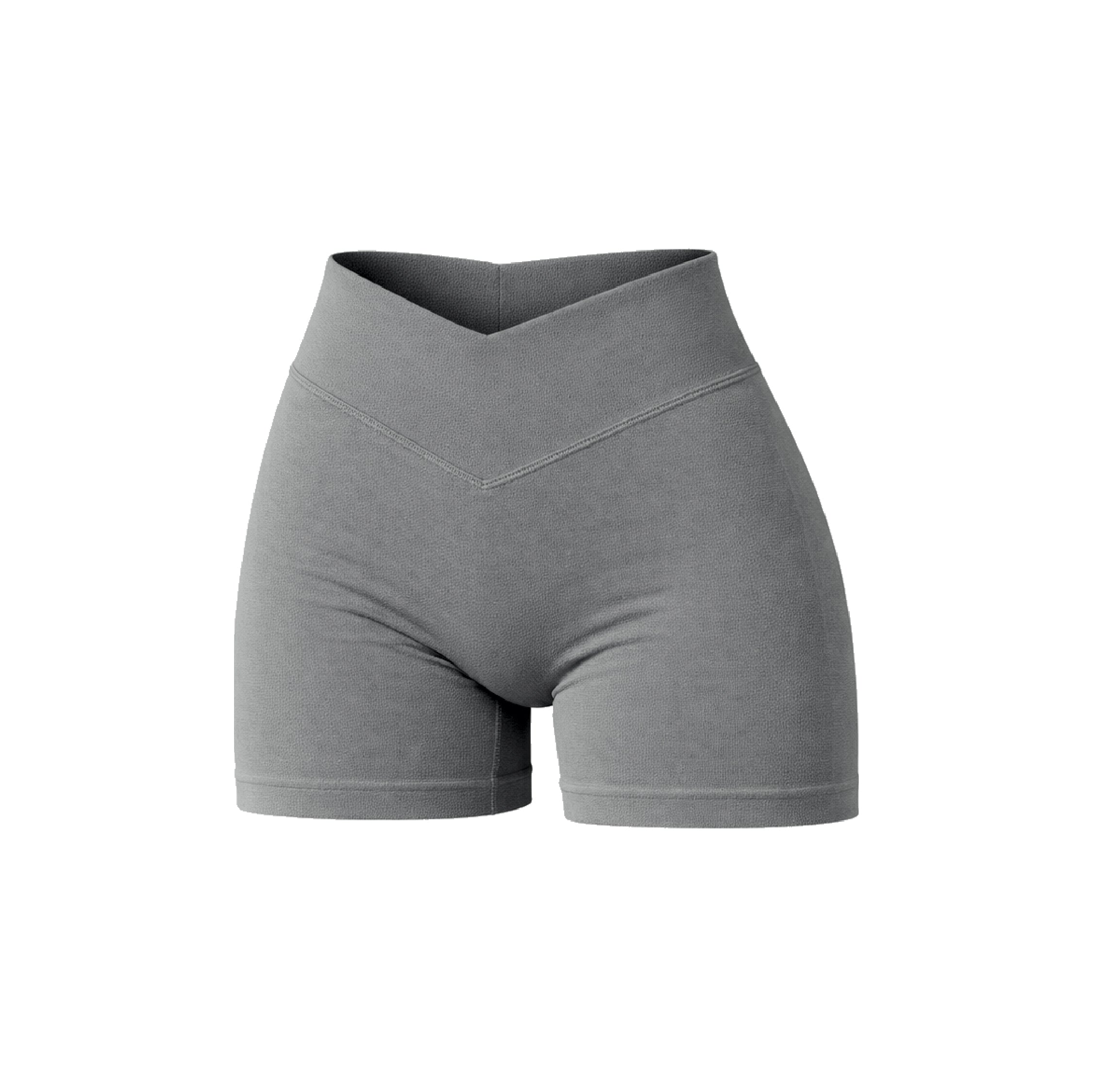 Short Push Up Liso con Cintura en V -  Gris Claro