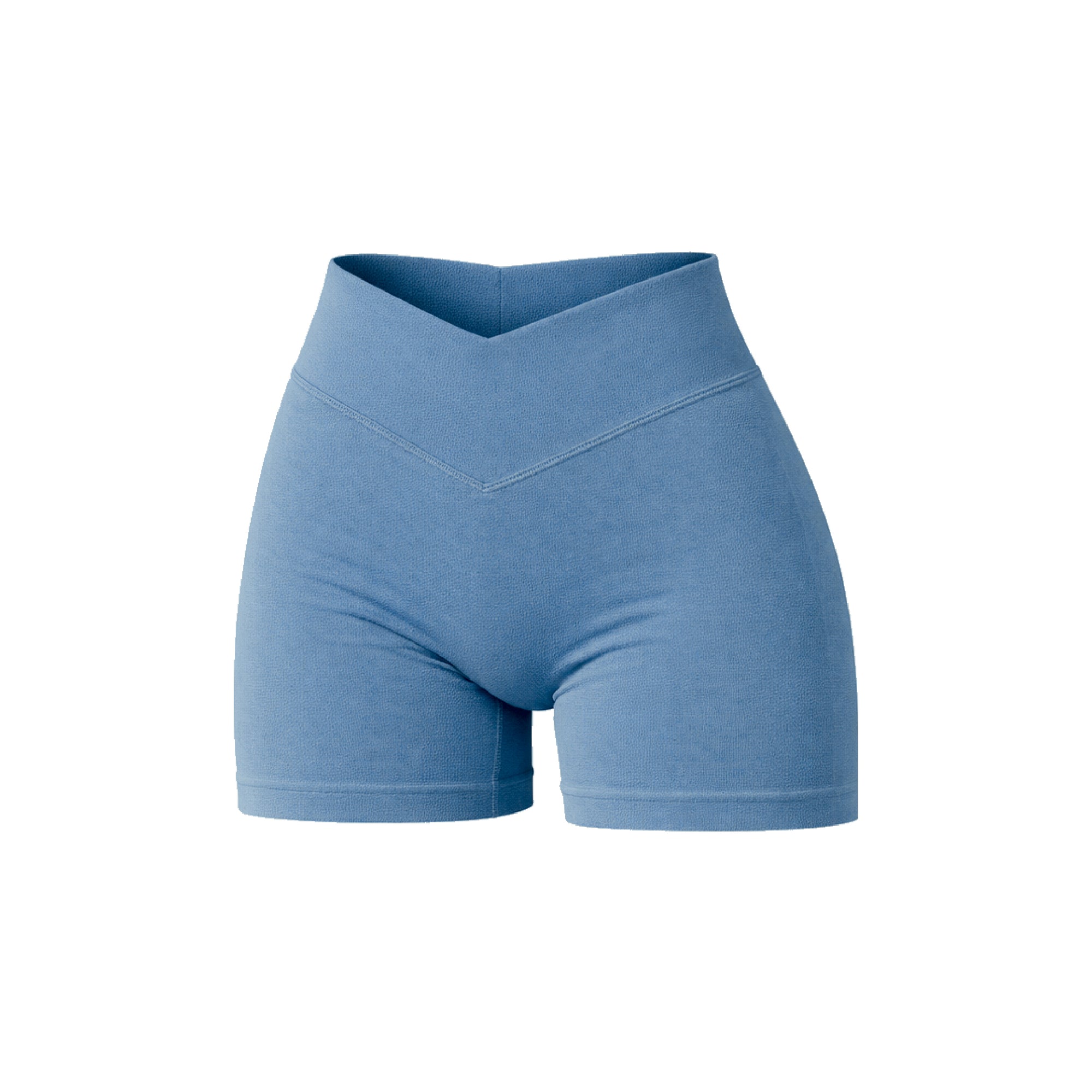 Short Push Up Liso con Cintura en V -  Celeste