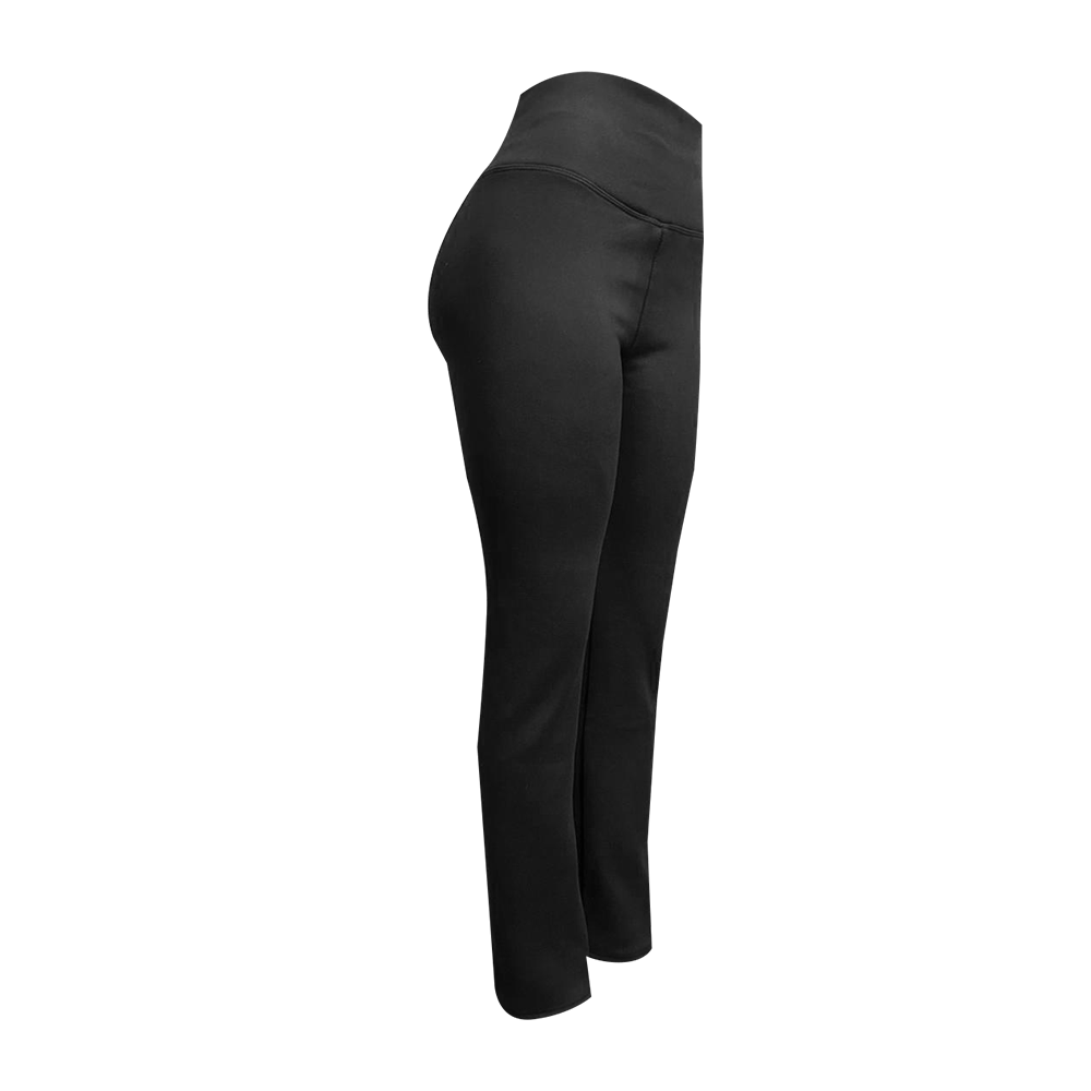 Pierna Recta De Algodón Con Polar - Negro - Talla Estándar