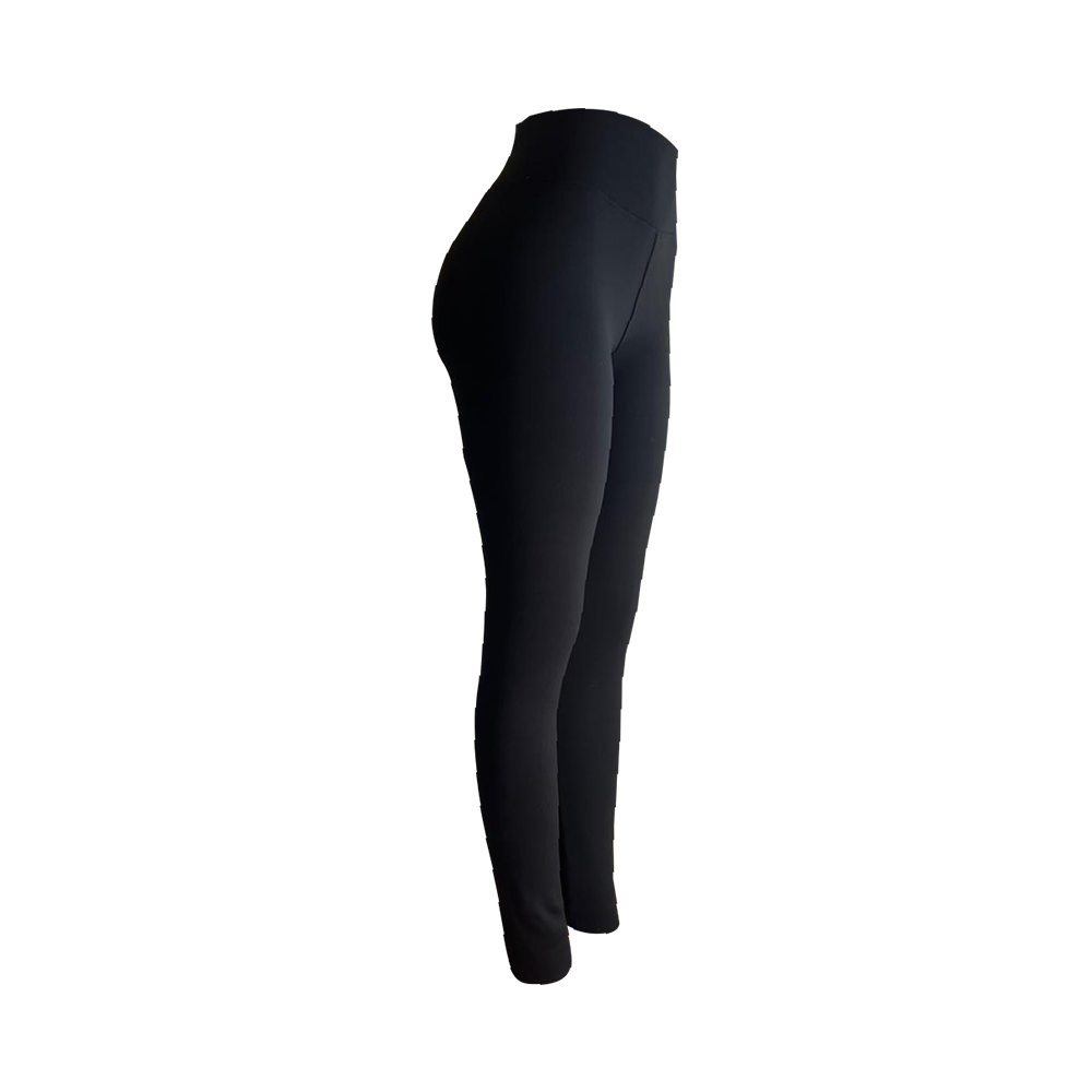 Calza De Algodón Con Polar - Negra - Talla XL