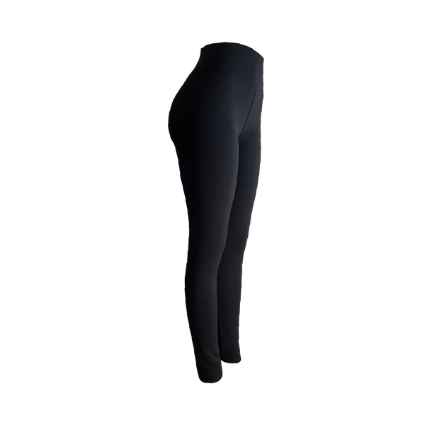 Calza De Algodón Con Polar - Negra - Talla Estándar